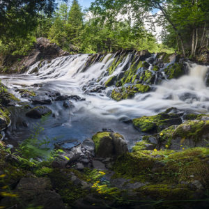 Panoramic view of Upson Falls in Northern Wisconsin